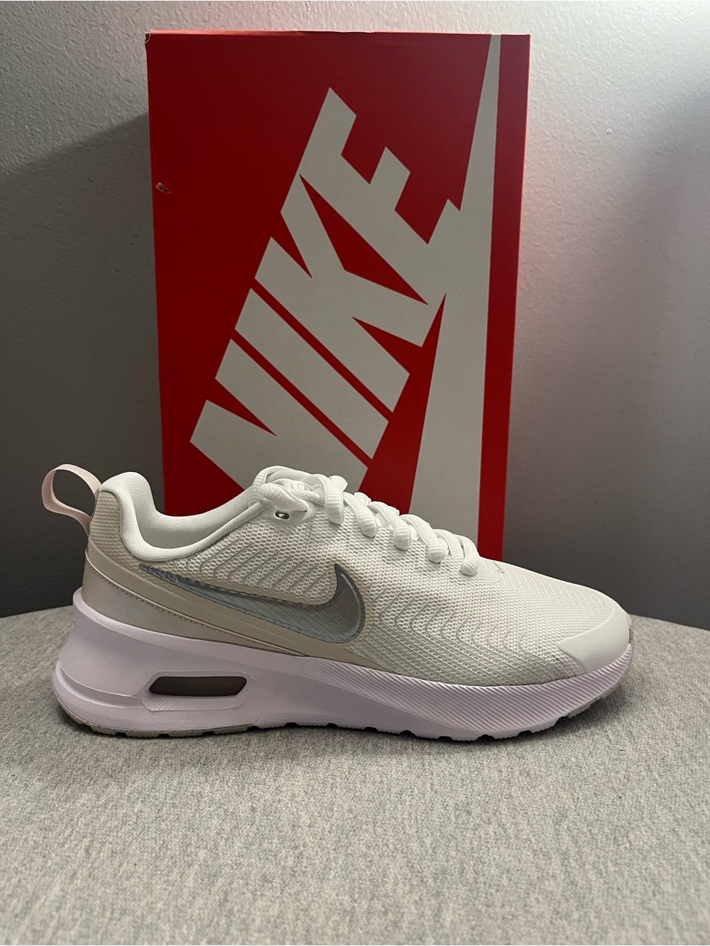 Nike Air Max Nuaxis SE White Metallic Sliver Women's Shoe Size 8 IB4341-100 - Picture 1 of 11